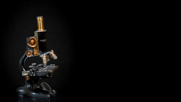 O microscópio 10 Microscópio antigo